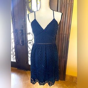 Abercrombie & Fitch Navy Blue Eyelet dress size Small